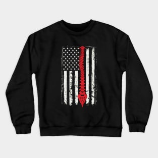 Chiropractic Spine with American flag funny chiropractor Crewneck Sweatshirt